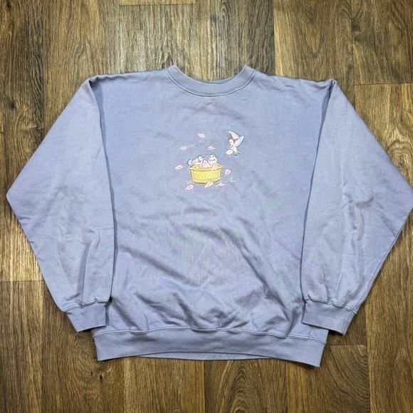 Hummingbirds Nature Purple Crewneck Sweatshirt - Picture 1 of 4